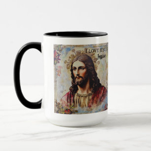 Taza Vintage Jesus Christian Nombre personalizado
