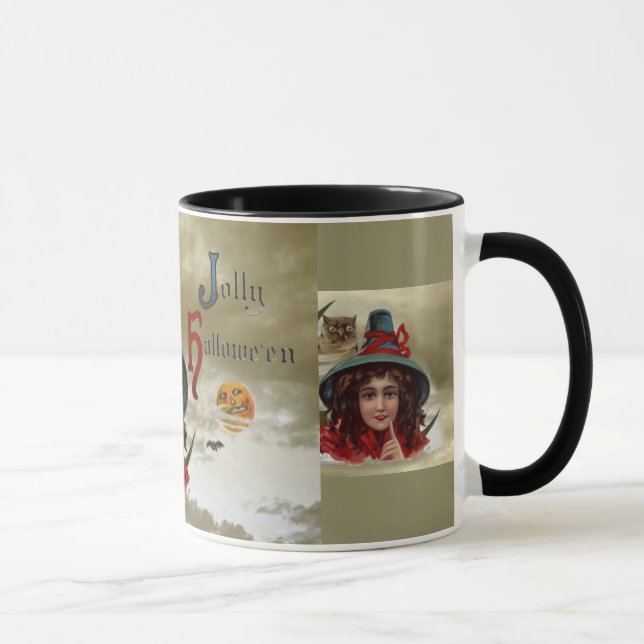 Taza Vintage Jolly Halloween Witch Ringer Mug (Derecha)
