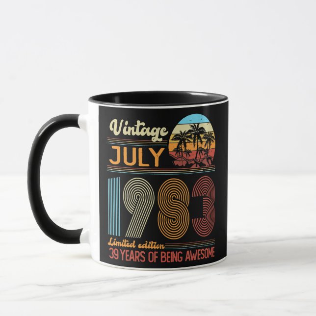Taza Vintage July 1983 Limited Edition Birthday  (Izquierda)
