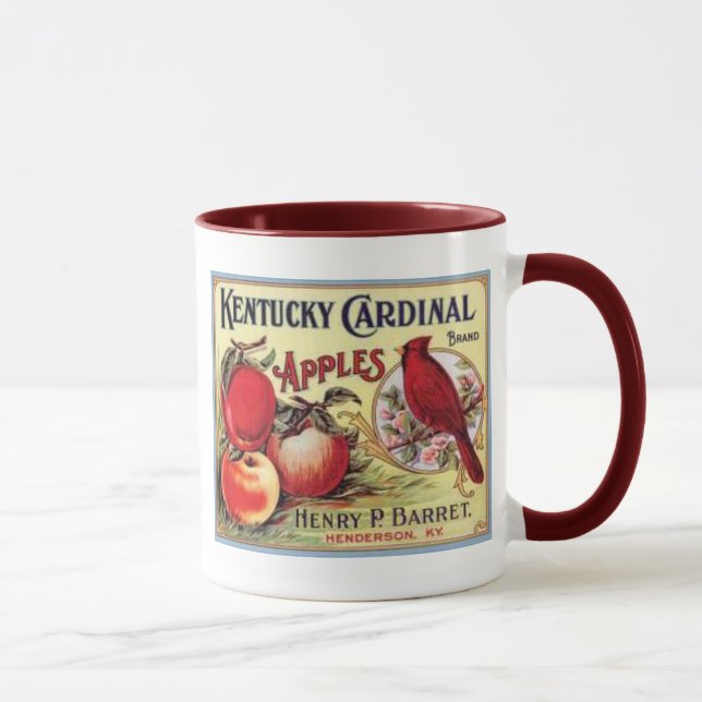 Taza Vintage Kentucky Cardinal Apples, Henry P Barret,  (Derecha)
