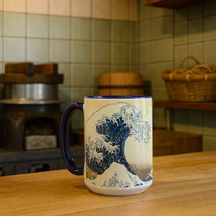 Taza Vintage La Gran Ola frente a Kanagawa