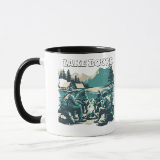 Taza Vintage Lake Bound Camping Campfire Graphic