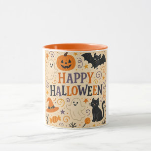 Taza Vintage, lindo y caprichoso Halloween