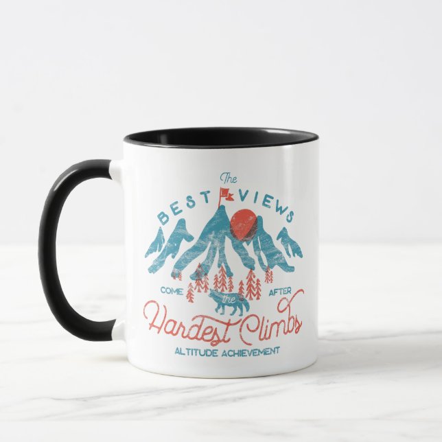 Taza Vintage Mountain Wolf Climbing al aire libre (Izquierda)