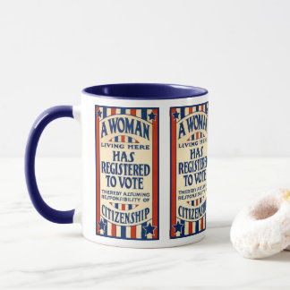 Taza Vintage Patriótico, Una Mujer está Registrada para