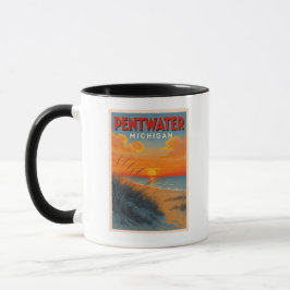 Taza Vintage Pentwater Michigan Cup Coffee Mug