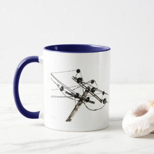 Taza Vintage poste eléctrico