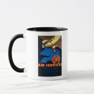 Taza Vintage PosterEurope de los servicios aéreos de