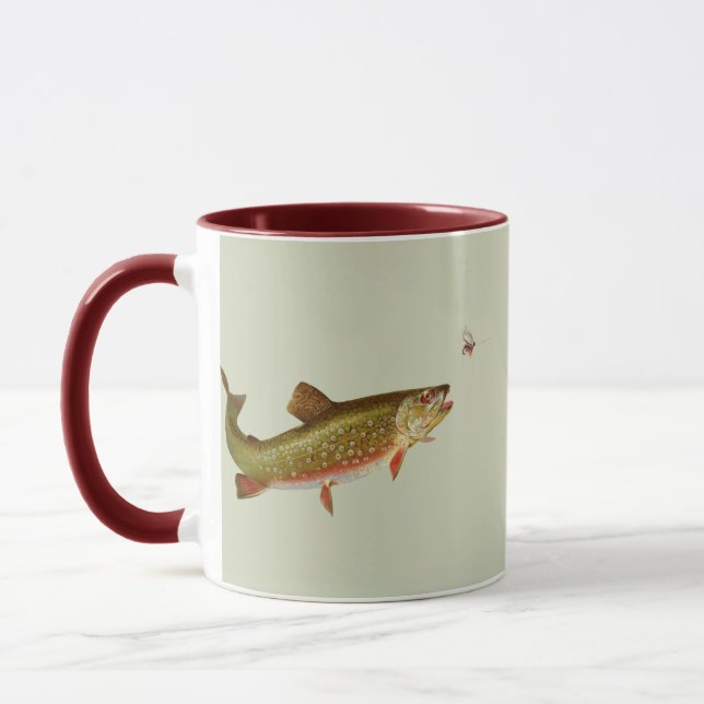 Taza Vintage Rainbow Trout Fly Fishing (Izquierda)