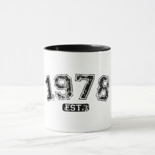 Taza Vintage Retro 1978 Grunge Establecido Gráfico