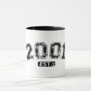 Taza Vintage Retro 2001 Grunge Establecido Gráfico