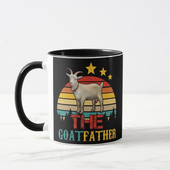 Taza Vintage Retro The Goatfather Funny Goat Lover (Izquierda)