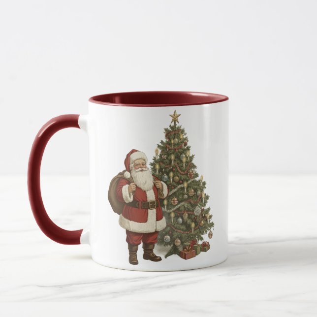 Taza Vintage Santa & Christmas Tree (Izquierda)