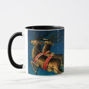 Taza Vintage Santa Claus Sleigh Navidades