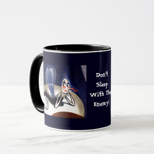 Taza Vintage Señora Malaria Mosquito (Anverso izquierdo)