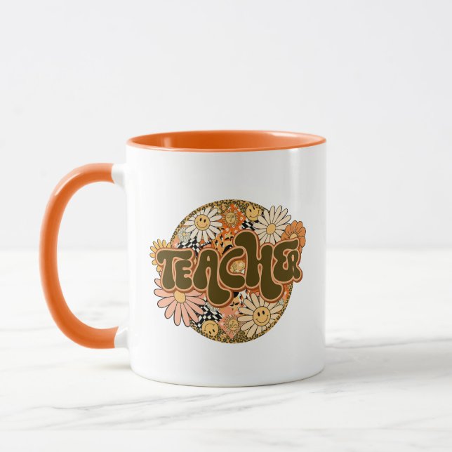 Taza Vintage "Teacher" with Smiling Daisies (Izquierda)