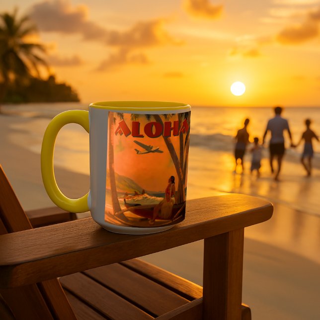 Taza Vintage Tropical Hawaii Aloha (Subido por el creador)