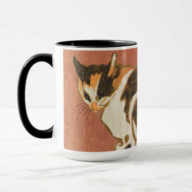 Taza Vintage Two Cats Painting Steinlen (Izquierda)