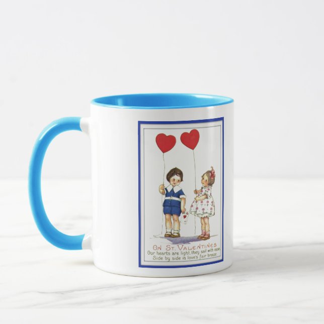 Taza Vintage Valentine Children con Ballons (Izquierda)