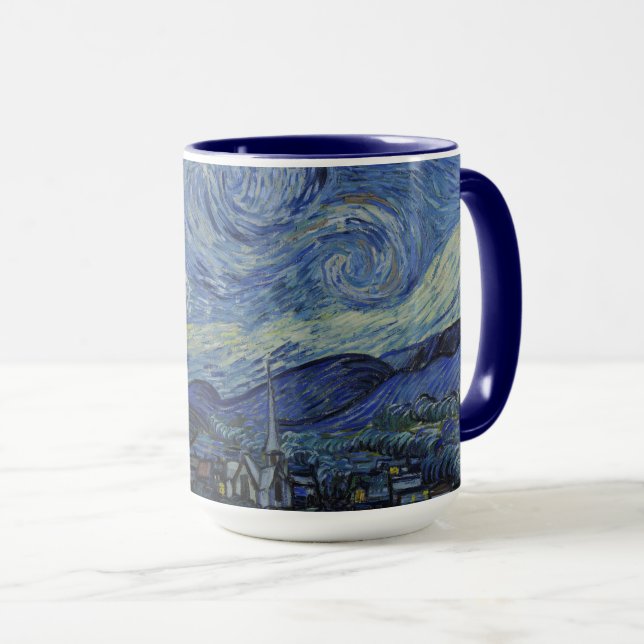Taza Vintage Van Gogh La Noche Starry (Anverso derecho)