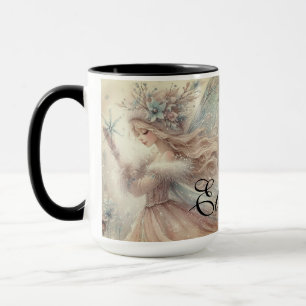 Taza Vintage Watercolor Invierno Nieve Fantasía Arte