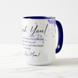 Taza Violet Floral Gracias Mamá Idea De Regalo