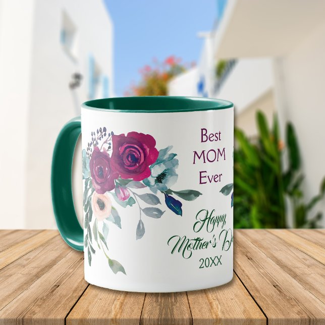 Taza Violet Rose Bouquet Mejor Día de la Madre (Subido por el creador)