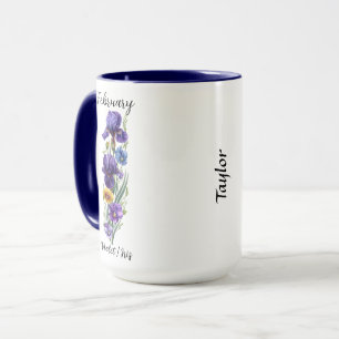 Taza Violeta de flores de nacimiento e Iris de febrero