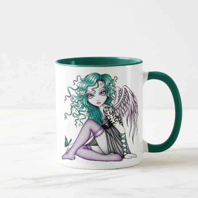 Taza violeta del ángel del tatuaje de Malory (Derecha)