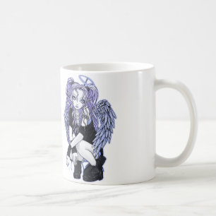 Taza violeta gótica del ángel de Angelina