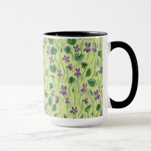 Taza Violetas acuarela sobre rocío de miel
