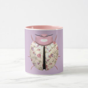 Taza Violetas de gusanos y Rosas adorables florales