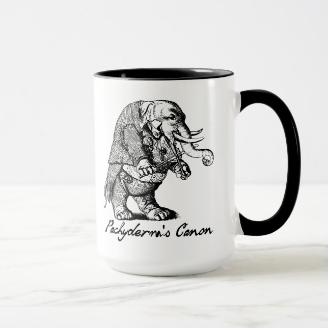 Taza Violín de Canon del Pachyderm que juega el violín (Derecha)