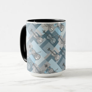 Taza Violinas coloridas Mug Gris Azul