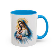 Taza Virgen María Madona Niño Regalo Religioso