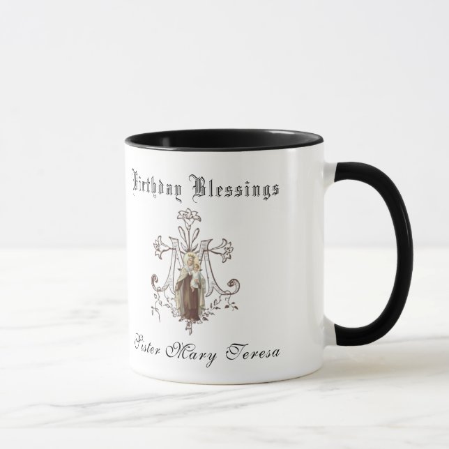 Taza Virgen María Religiosa Católica Jesús Oración (Derecha)
