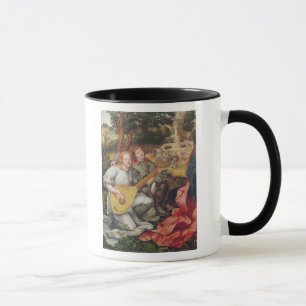 Taza Virgen y niño con ángeles