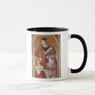 Taza Virgen y niño con los SS. Gregory y Martin