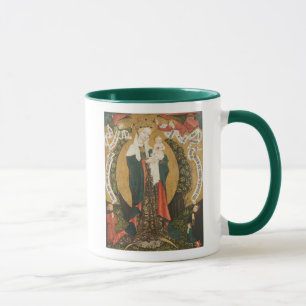 Taza Virgen y niño en una luna creciente de Destna