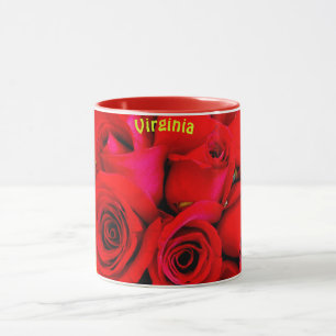 Taza VIRGINIA ~ Fotografía personalizada de Red Rose Bu