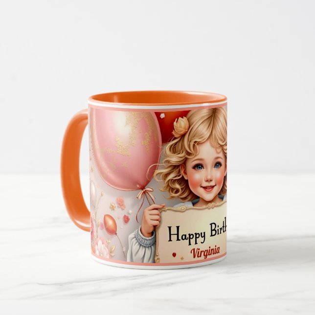 Taza VIRGINIA ~ Mug personalizado ~ Cumpleaños ~ (Anverso izquierdo)