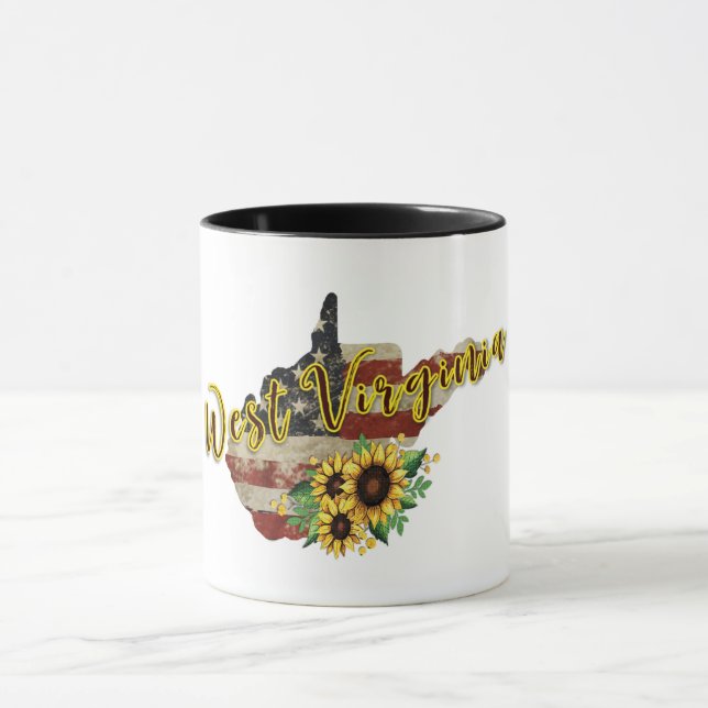 Taza Virginia Occidental/Sunflower/Flag (Centro)