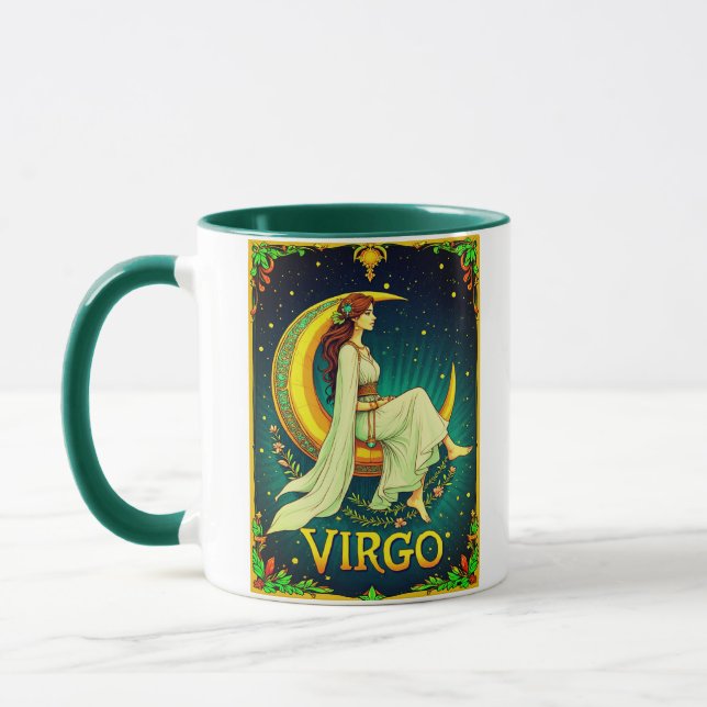 Taza Virgo Doncella Sentada en la Luna Creciente (Izquierda)
