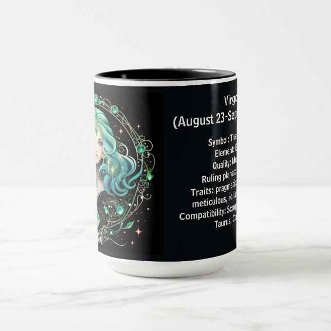 Taza Virgo Zodiac Art for August 23–September 22 (Centro)