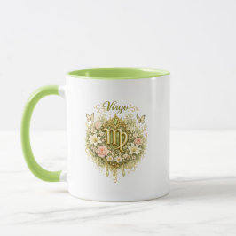 Taza Virgo Zodiac Floral Heart Mug – Elegant Astrology