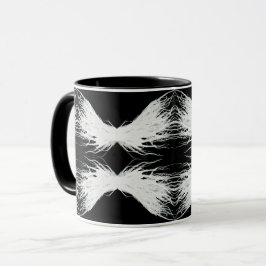 Taza Virtudes Abstracto Alas Blancas Arte de Tinta Alco