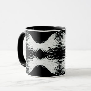 Taza Virtudes Abstracto Alas Blancas Arte de Tinta Alco