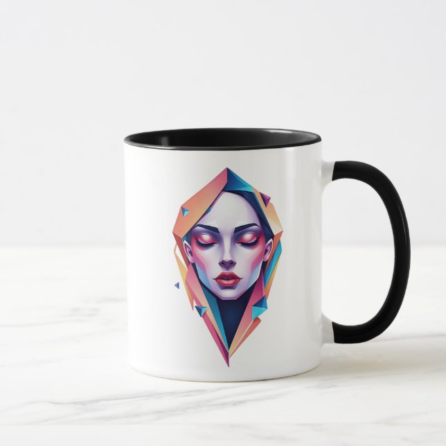 Taza  Visage d'une femme aux traits géométriques. (Derecha)