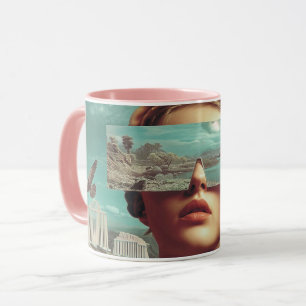 Taza Visión de paisaje surrealista, Retrato femenino su