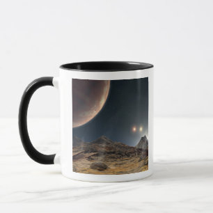 Taza Visión desde una luna hipotética en órbita